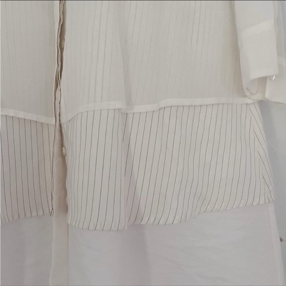 Brunello Cucinelli Silk Shirt Dress Tiered Longsleeve Dress Ruffle Skirt - Picture 5 of 10